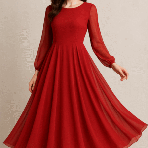 A-Line Scoop Neck Knee-Length Chiffon Dress