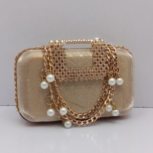 Gold Pearl Clutch Bag