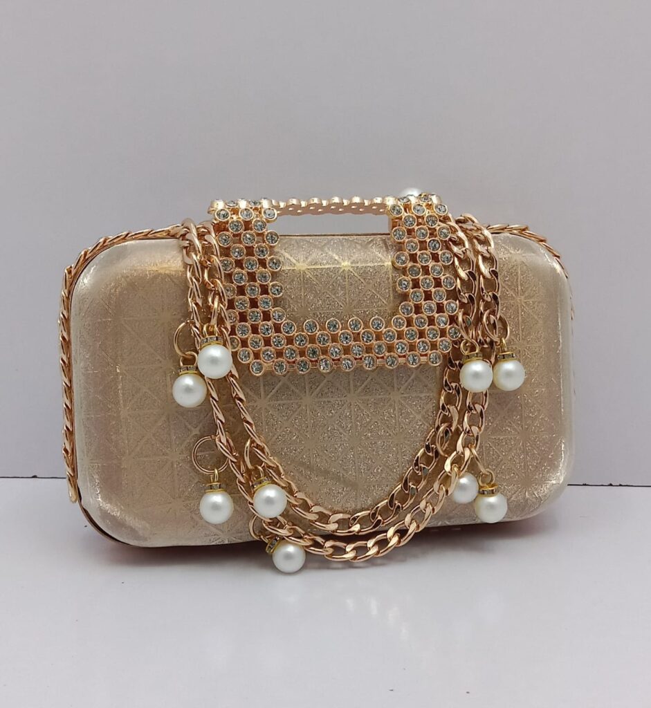 Gold Pearl Clutch Bag
