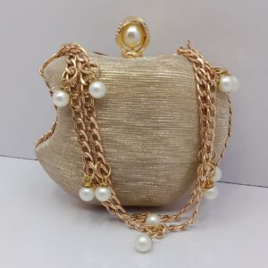 Gold Pearl Purse with Chain Strap