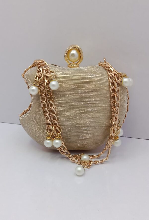 Gold Pearl Purse with Chain Strap