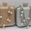 Silver Metallic Evening Clutch Bag - Image 4