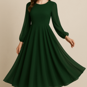 A-Line Scoop Neck Knee-Length Chiffon Dress