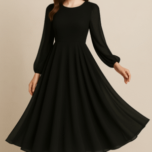 A-Line Scoop Neck Knee-Length Chiffon Dress