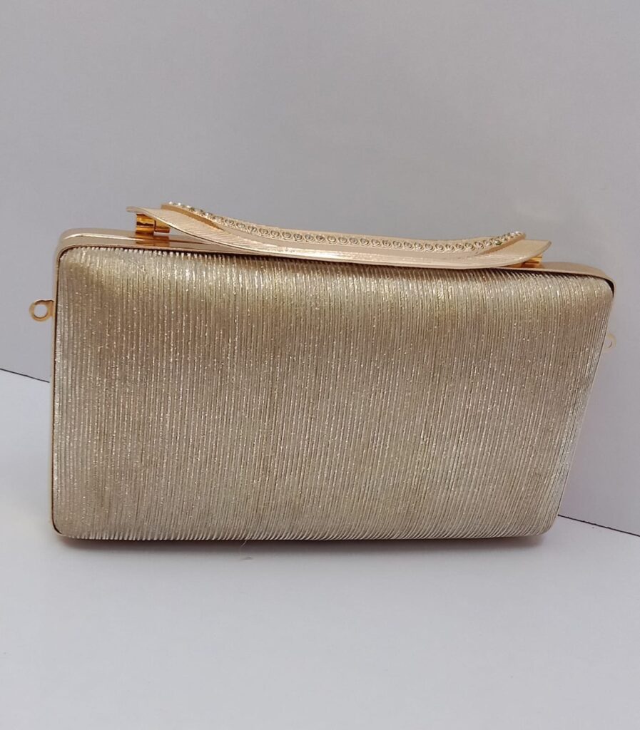 Stunning Gold Clutch Bag with Chain Strap