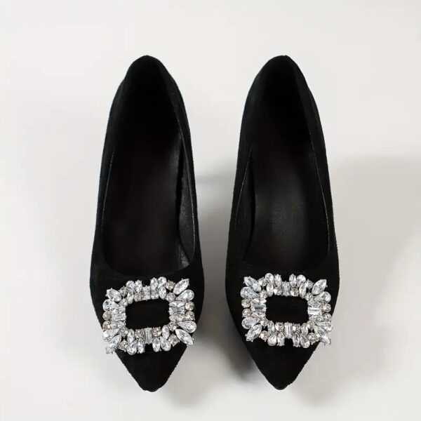 1 Class Glamour: Women's Rhinestone Buckle Decor Stiletto Heels - Image 3
