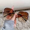 Women's Rimless Gradient Fashion Glasses - Image 16