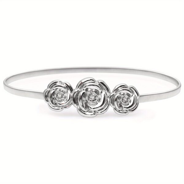 Elegant Silvery Leaf Metal Belt for Women - Stretchy, Slim Design with Buckle, Perfect for Casual, Party, Wedding, and Daily Wear - Fashionable Chain and Bow Accents, Fashion Belt | Minimalist Waistband | Durable Metal Bel - Image 16