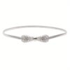 Elegant Silvery Leaf Metal Belt for Women - Stretchy, Slim Design with Buckle, Perfect for Casual, Party, Wedding, and Daily Wear - Fashionable Chain and Bow Accents, Fashion Belt | Minimalist Waistband | Durable Metal Bel - Image 12