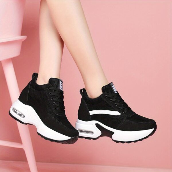 1 Class Glamour: Women's Solid Color Platform Sneakers - Image 5