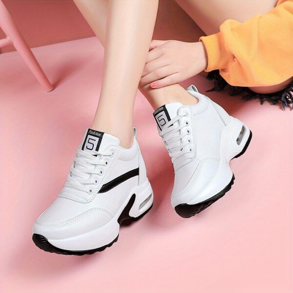 1 Class Glamour: Women's Solid Color Platform Sneakers - Image 7