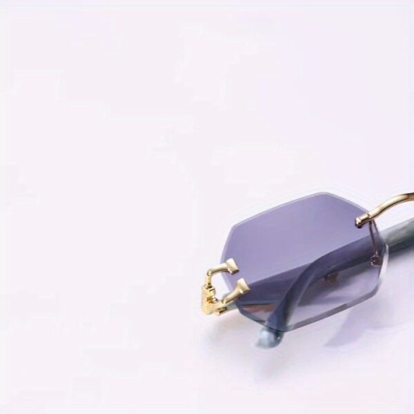 Stylish Retro Frameless Polygon Metal Frame With Leopard Print Design - Image 13