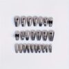 12pcs Black Star Press On Nails Medium Rhinestone Coffin Nails - Image 3