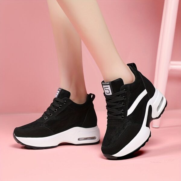 1 Class Glamour: Women's Solid Color Platform Sneakers - Image 8