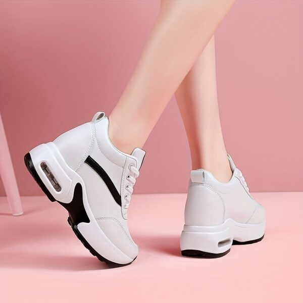 1 Class Glamour: Women's Solid Color Platform Sneakers - Image 12