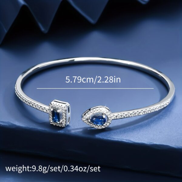 Women's Fashionable Open Bracelet with Micro-Inlaid Zirconia for Dating and Birthday Gifts - Image 6