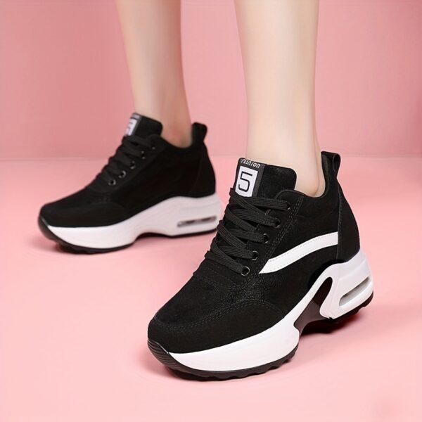 1 Class Glamour: Women's Solid Color Platform Sneakers - Image 4