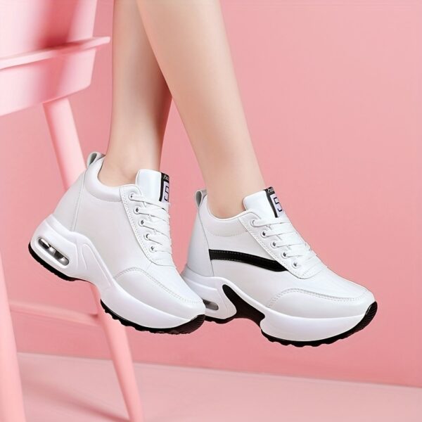 1 Class Glamour: Women's Solid Color Platform Sneakers - Image 10