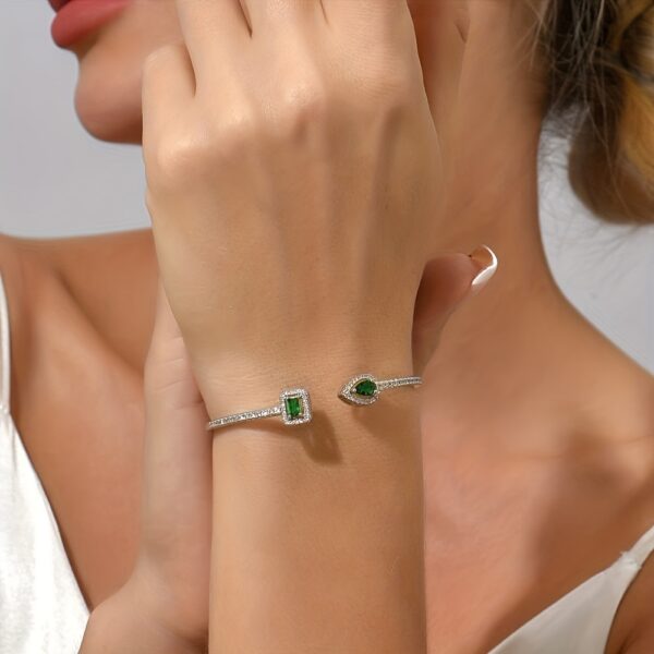 Women's Fashionable Open Bracelet with Micro-Inlaid Zirconia for Dating and Birthday Gifts - Image 5