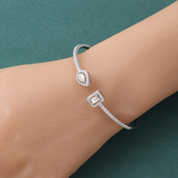 Women's Fashionable Open Bracelet with Micro-Inlaid Zirconia for Dating and Birthday Gifts - Image 4