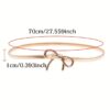 Elegant Silvery Leaf Metal Belt for Women - Stretchy, Slim Design with Buckle, Perfect for Casual, Party, Wedding, and Daily Wear - Fashionable Chain and Bow Accents, Fashion Belt | Minimalist Waistband | Durable Metal Bel - Image 6