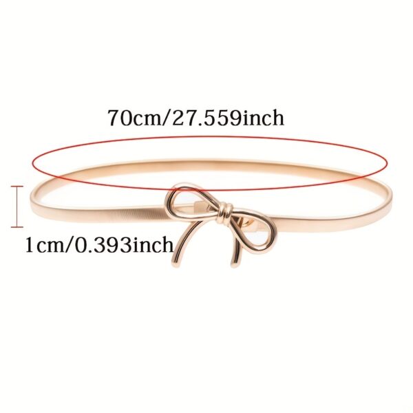 Elegant Silvery Leaf Metal Belt for Women - Stretchy, Slim Design with Buckle, Perfect for Casual, Party, Wedding, and Daily Wear - Fashionable Chain and Bow Accents, Fashion Belt | Minimalist Waistband | Durable Metal Bel - Image 6
