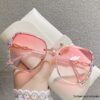 Women's Rimless Gradient Fashion Glasses - Image 4