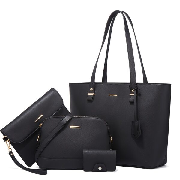 4pcs Simple Solid Color Tote Bag Set