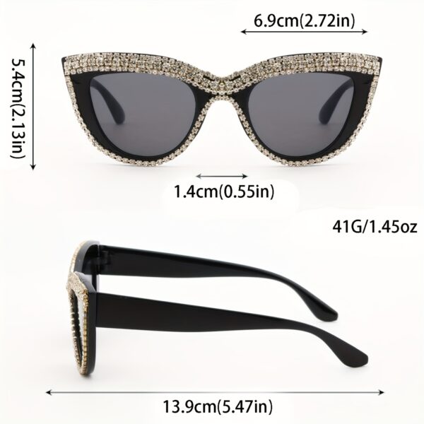 European and American Women's Rhinestone Designer Decorative Glasses - Image 6