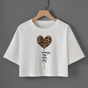Heart-Shaped Women'S Casual T-Shirt