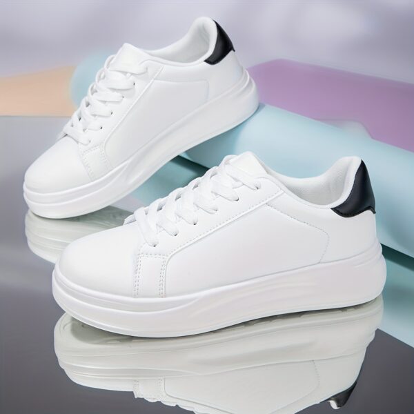 Women's White Low-Top Sneakers - Image 5