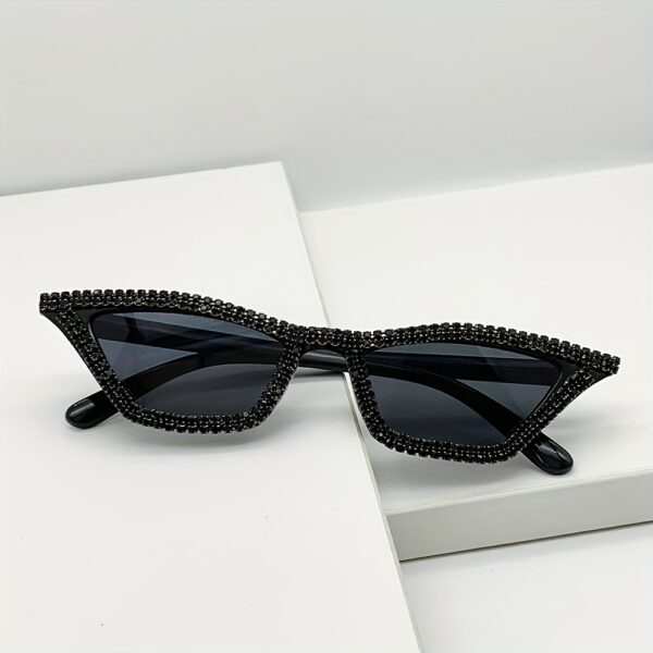 Cat Eye Fashion Glasses with Sparkling Rhinestone Accents, Anti-Glare AC Lenses - Image 5