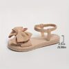 Elegant Women's Mary Jane Flat Sandals with Black Bow Detail - Lightweight Soft Microfiber Slip-On Open-Toe Beach Shoes, Comfortable EVA Sole for Casual & Formal Wear, All-Season Versatile Design, Summer Footwear, Bowadorned Shoes, Breezy Look, Breathable Fabric - Image 12