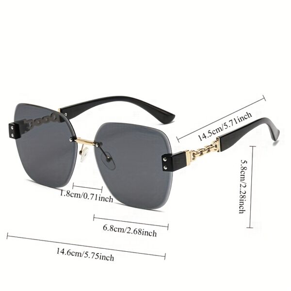 Fashionable vintage Women's glasses with large frames, borderless high-end fashion glasses - Image 5