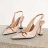 A Pair of Elegant Pointed-Toe High Heels with Slender Stiletto Heels, Featuring Shiny Surfaces And Metallic Buckle Decorations. They Are Sexy, Noble, And Graceful, Suitable for Weddings, Evening Parties, And Daily Work Wear, Making Them a Fashionable And Versatile Choice for Women. - Image 8