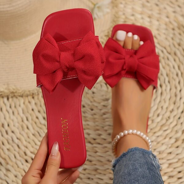Women's Bowknot Decor Slide Sandals - Image 4