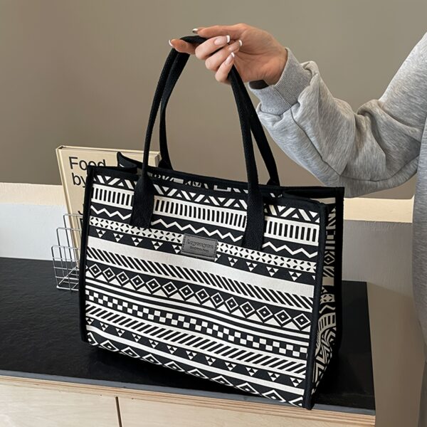 Vintage Bohemian Style Tote Bag for Women, Fashion Casual Large Capacity Handbag, Perfect for Shopping, Traveling And Daily Shoulder Bag - Image 3