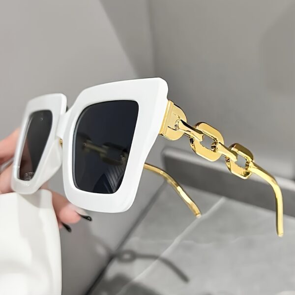 Oversized square fashion glasses with PC lenses - Image 7