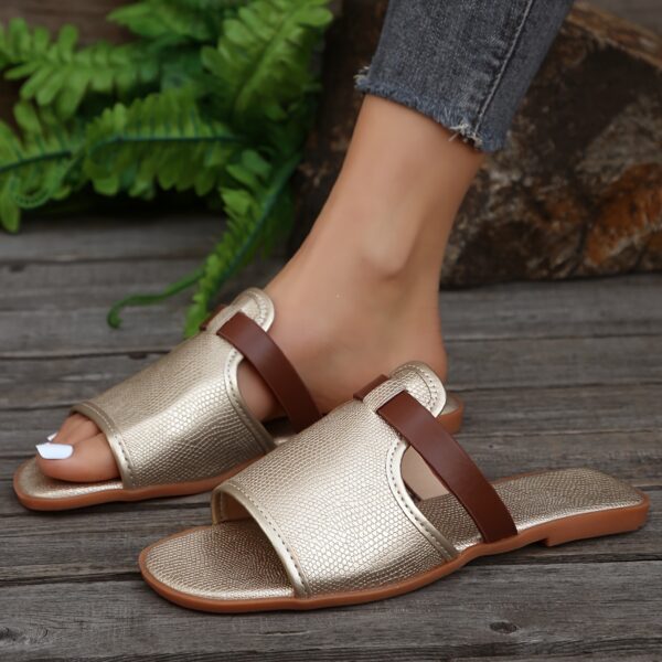 Women's Solid Color Casual Slides - Image 3