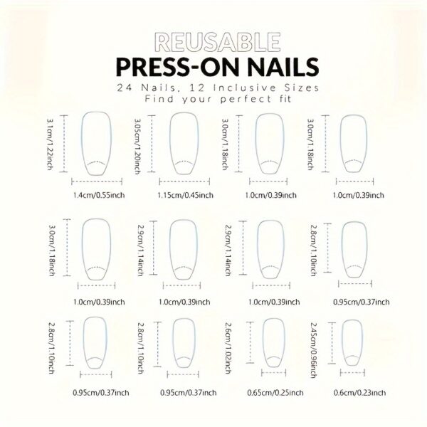 12pcs Black Star Press On Nails Medium Rhinestone Coffin Nails - Image 4