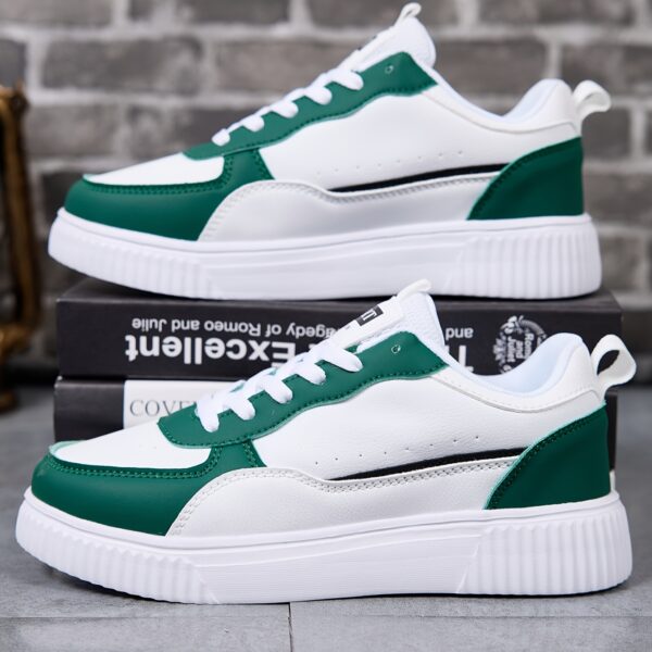 Women,s Trendy Black & White Low-Top Lace-Up Shoes - Image 7