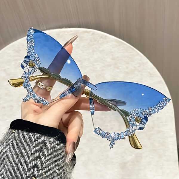 American Fashion Butterfly Shape Diamond Large Frame Retro Trend High-End Prom Catwalk Glasses - Image 8
