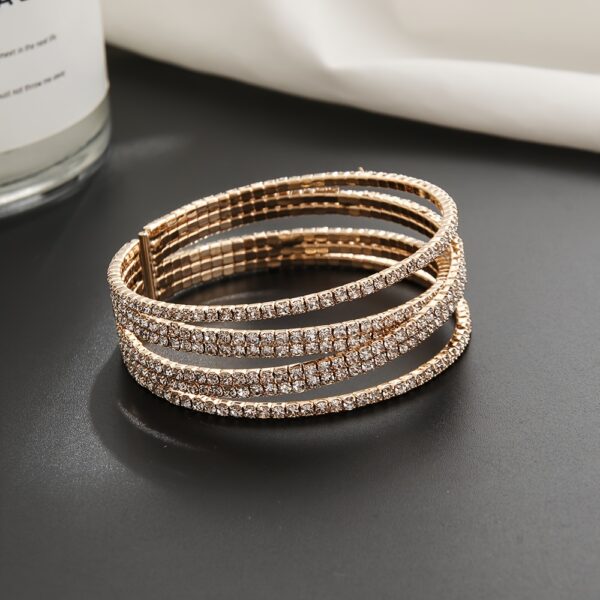 European and American Rhinestone Steel Wide Bracelet - Image 10