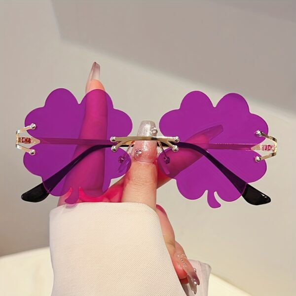 Women's Oversized Four-Leaf Clover Fashion Glasses - Image 7