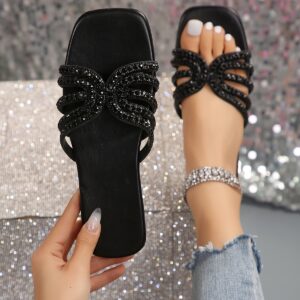 Women's Rhinestone Flat Sandals