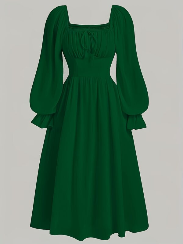 Elegant A-Line Long Sleeve Dress - Image 3