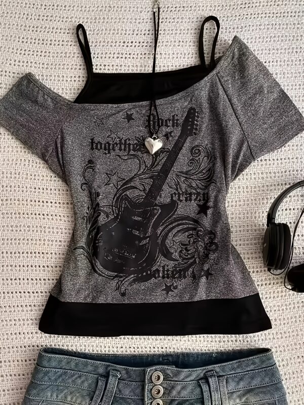 Two-Tone Gray & Black T-Shirt for Women