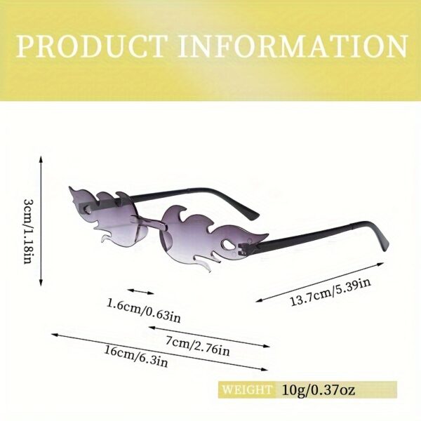 2024 Popular Model Decorative Glasses with a Coated Dual-Color Gradient Flame Design - Image 8