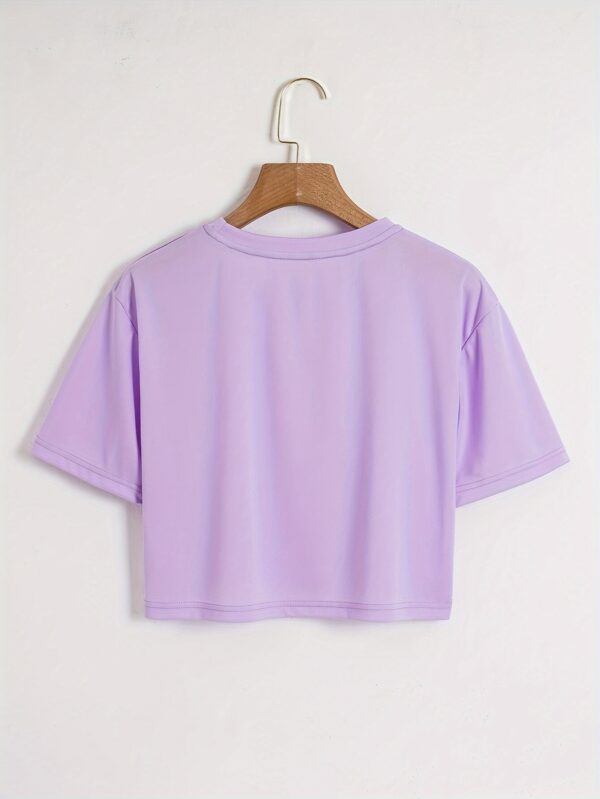 Butterfly Print Crew Neck T-Shirt - Image 2