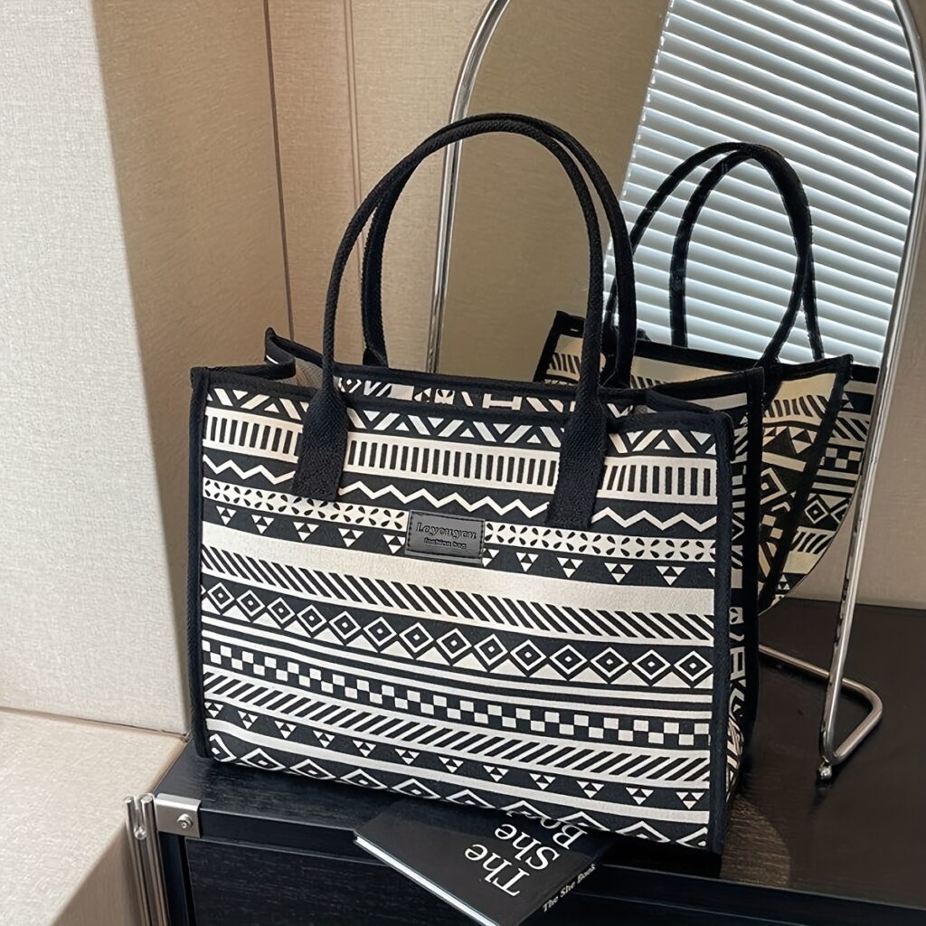 Vintage Bohemian Style Tote Bag for Women, Fashion Casual Large Capacity Handbag, Perfect for Shopping, Traveling And Daily Shoulder Bag